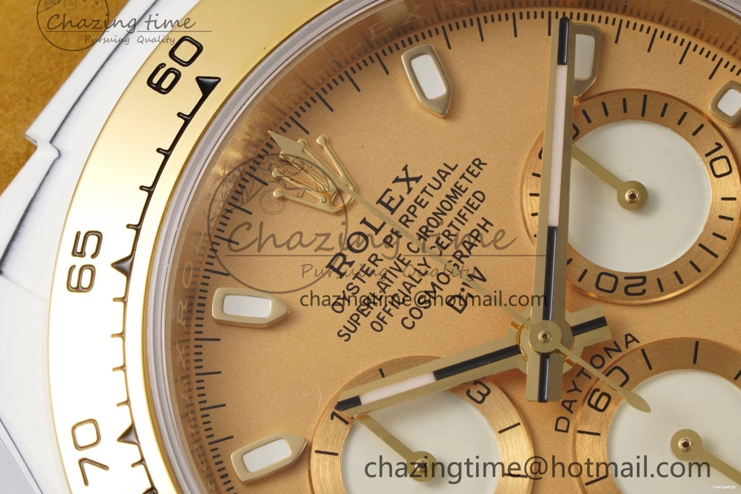 Daytona Bezel Leather Strap A7750 on White DIWF YG Dial DIW Brown YG Edition Case Carbon 0430
